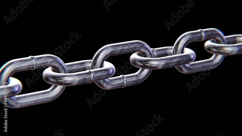 Realistic looping 3D animation of the scratched grimy chain rendered in UHD