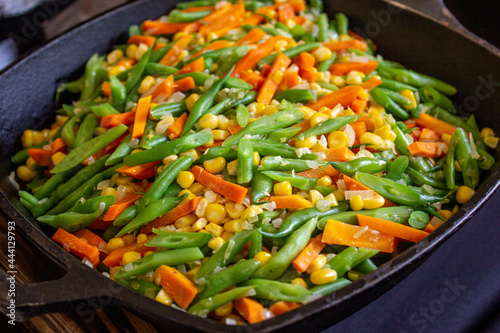 Sauteed Vegetables in Black Container