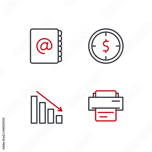 office set icon, isolated office set sign icon, vector illustration