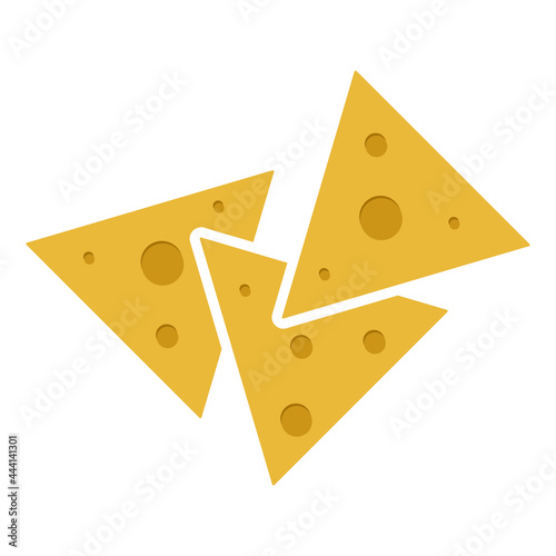 Corn tortilla chips flat color icon for apps and websites