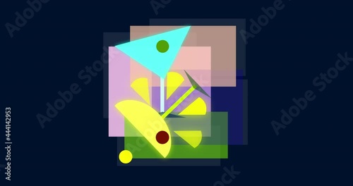 geometric abstract cocktail party background with glasses and elements