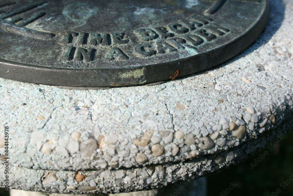 Obraz premium closeup of old garden sundial