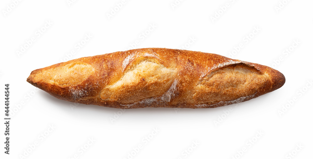 Baguette placed on a white background Baguette placed on a white background