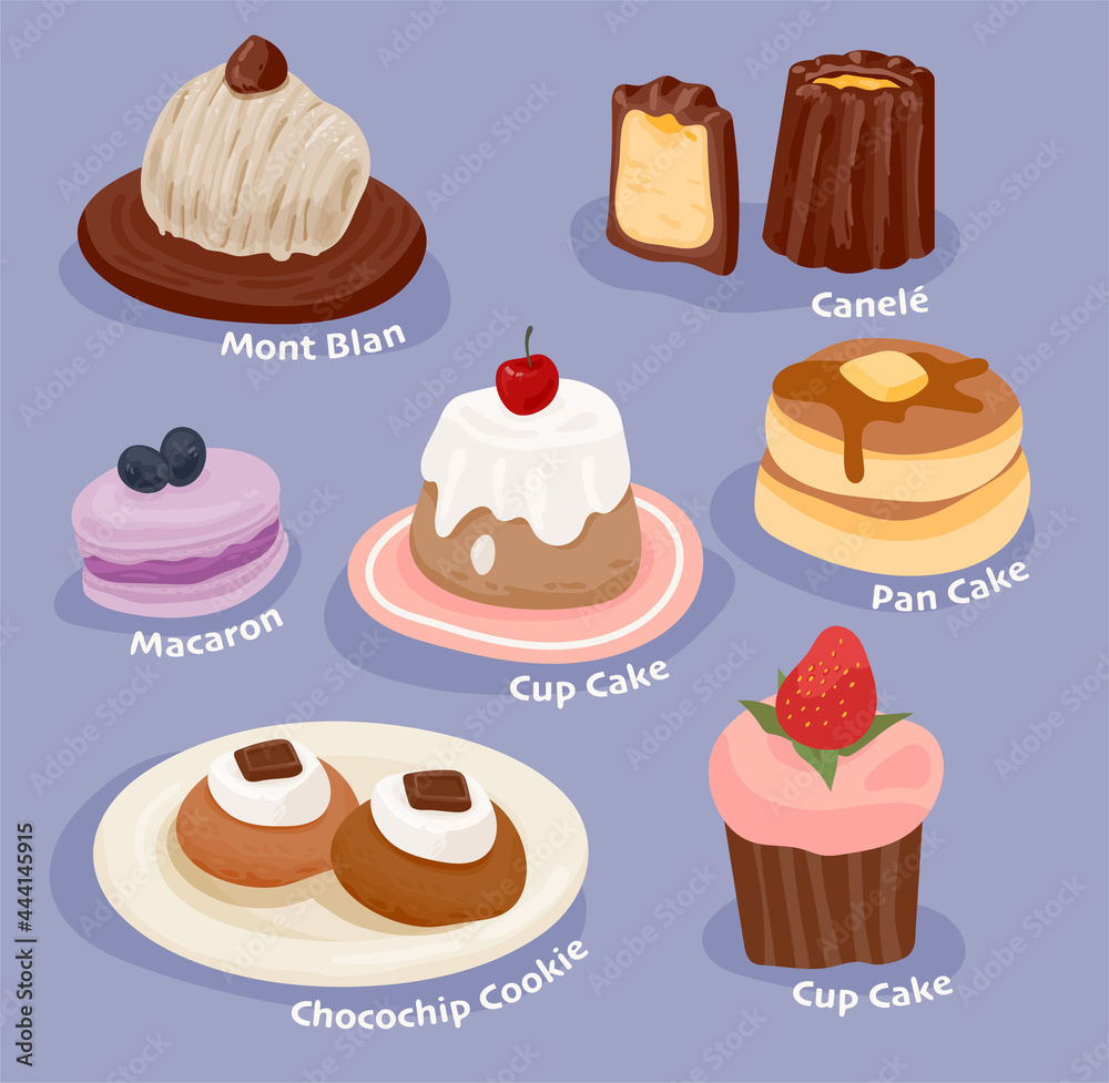 Sweet dessert bakery menu. flat design style minimal vector illustration. Sweet dessert bakery menu. flat design style minimal vector illustration.