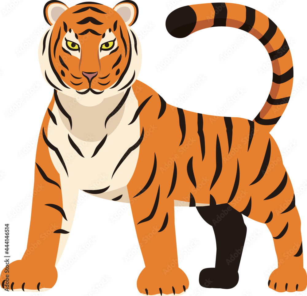 ベンガルトラ 虎 動物 全身 イラスト素材 Stock Vector Adobe Stock