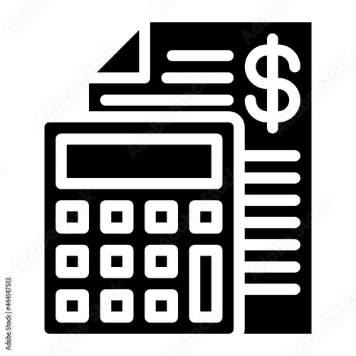calculator glyph icon