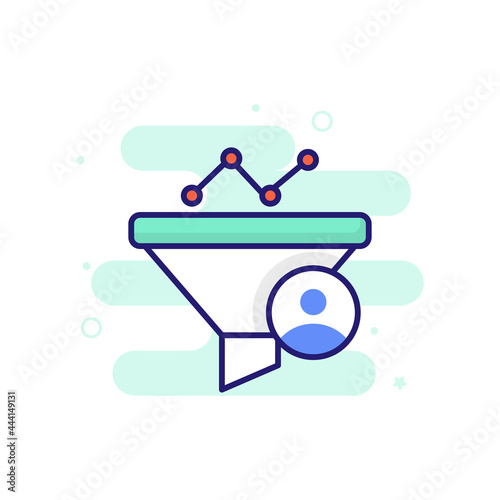 Conversion Funnel vector icon style illustration. EPS 10 File Marketing and advertising symbol