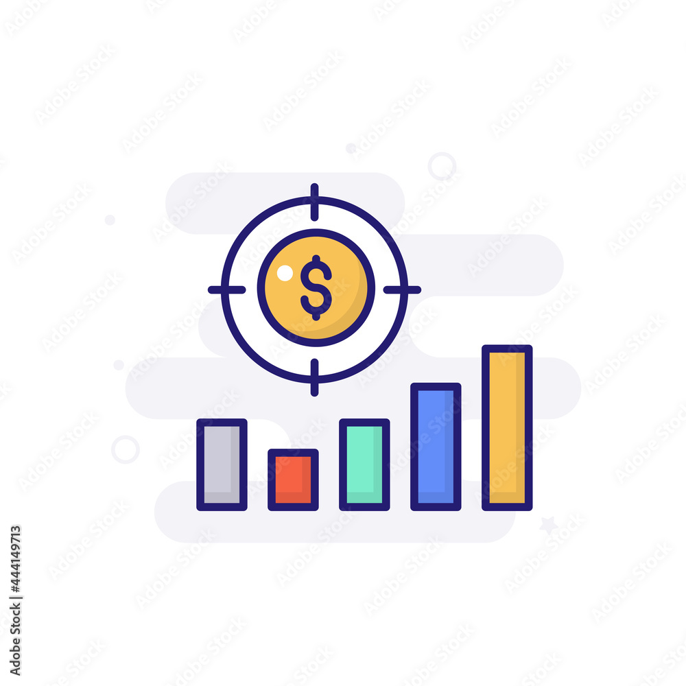 Sales Target vector icon style illustration. EPS 10 File Marketing and advertising symbol