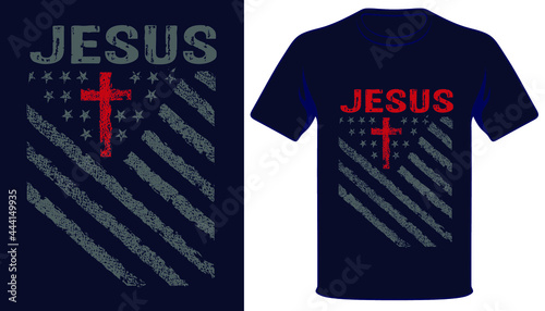 Jesus usa grunge flag christian tshirt design