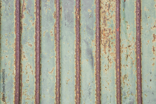 Pattern of Rust on the Green Wall metal sheet texture background