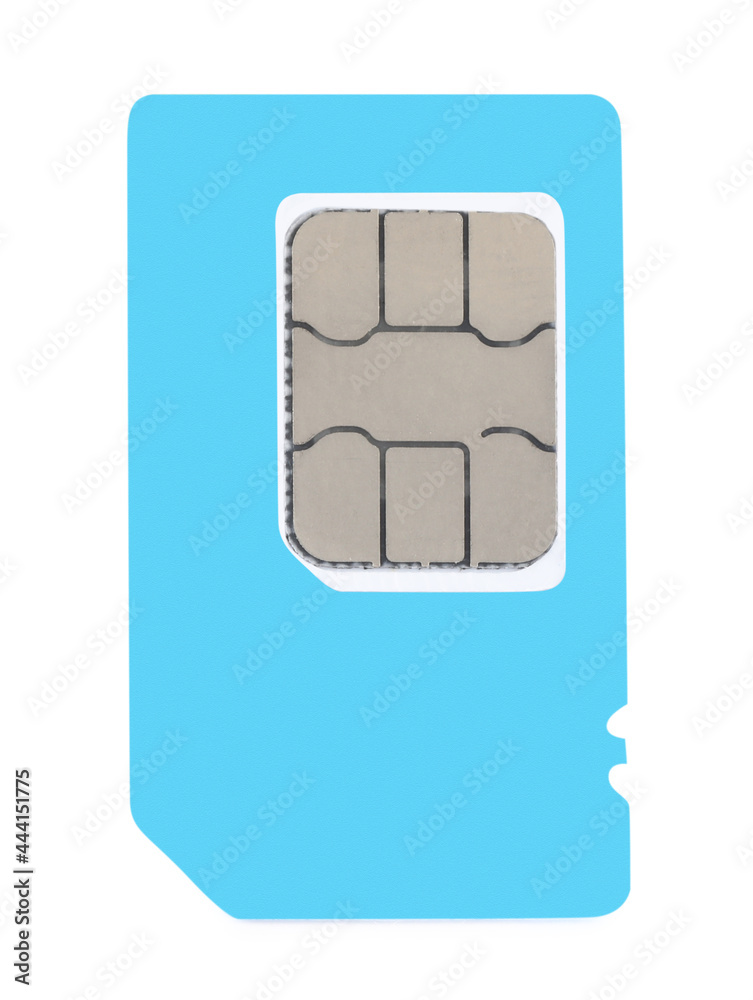 Modern color SIM card isolated on white Modern color SIM card isolated on white