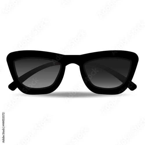 Black sunglasses. Summer background. Sun icon vector. Vintage style. Vector illustration. Stock image.