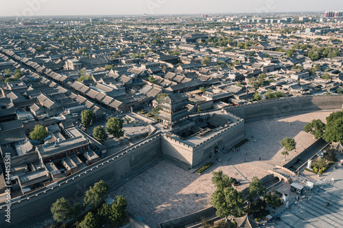 Aerial View of Pingyao Ancient City, A Traditional Chinese Old City in Shanxi photo