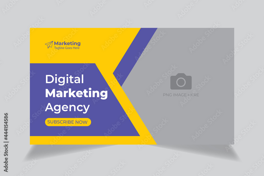 Obraz premium Editable video thumbnail design. Customizable web banner template and thumbnail. 