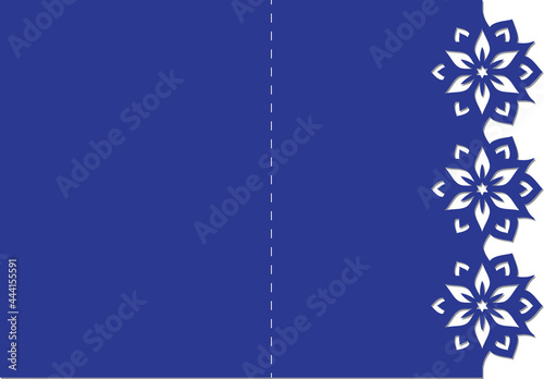 Vector floral card cut template