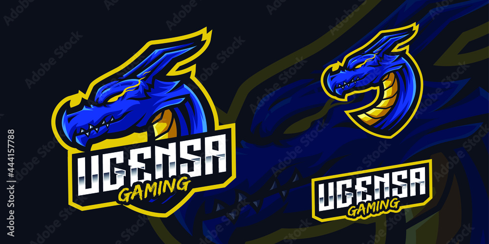 Fototapeta premium Dragon mascot logo is a mascot logo for gaming streamers, and also gaming team