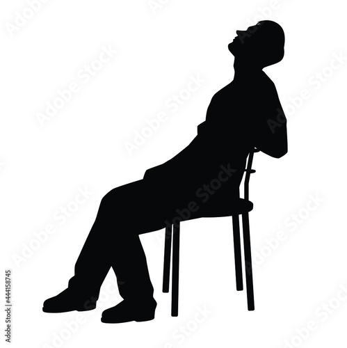 Sad man silhouette vector on white background