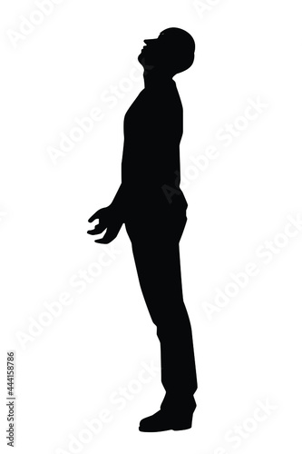 Sad man silhouette vector on white background