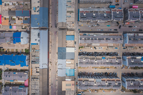 Aerial view of Yingxian City, Ying Xian Town in Shanxi Province of China photo