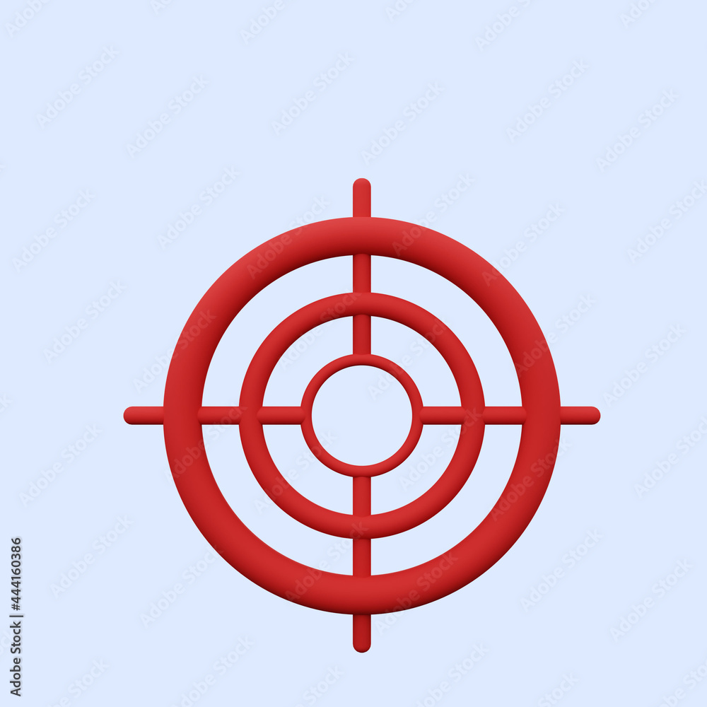 3d illustration simple icon aim target