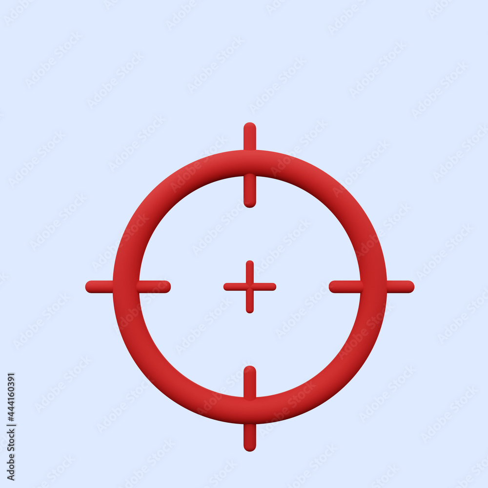 3d illustration simple icon aim target 3d illustration simple icon aim target
