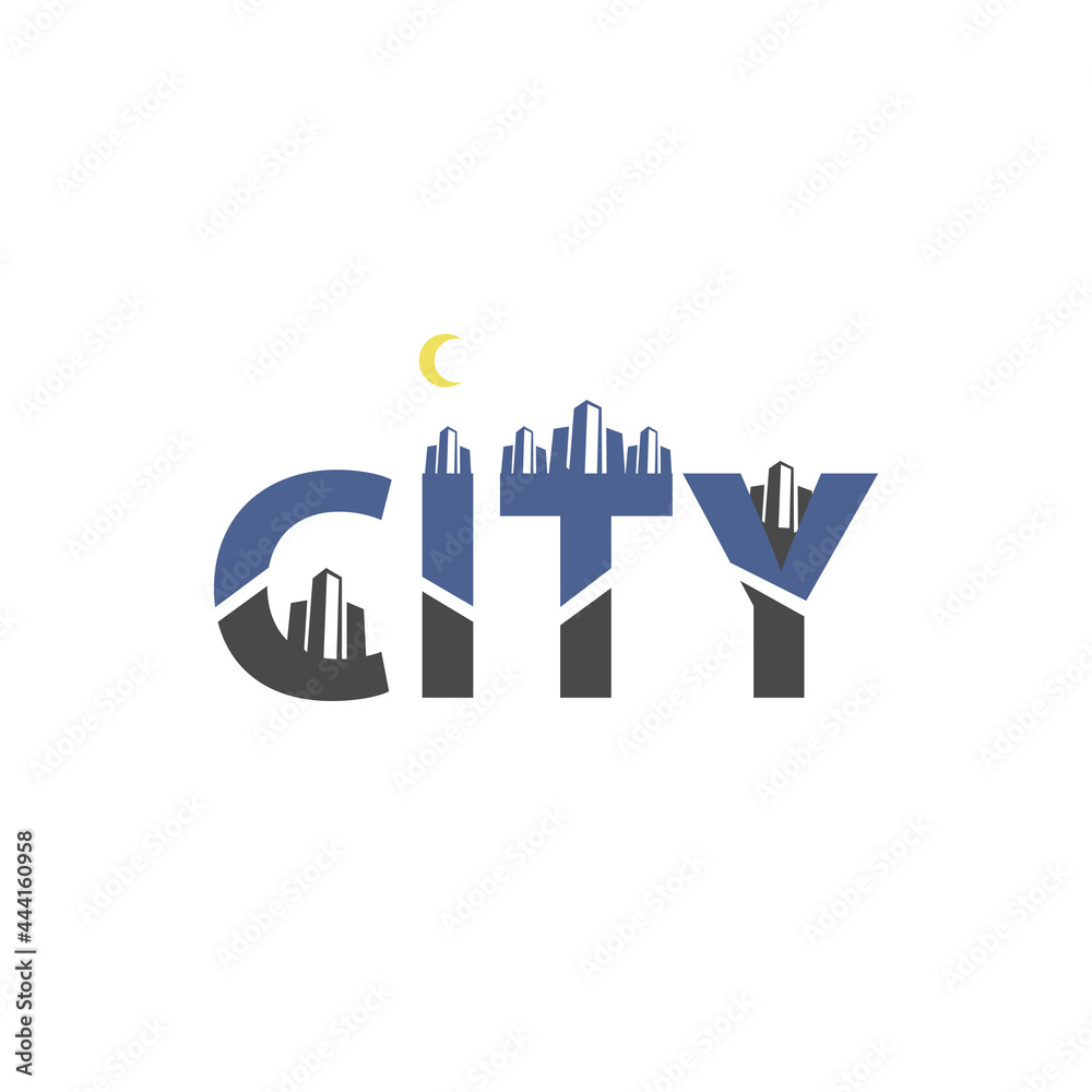 Lettering CITY Typography Vector Design