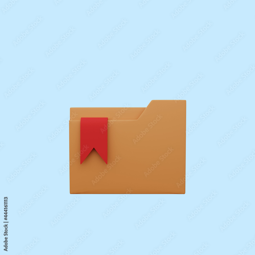 3d illustration of folder with mark book 3d illustration of folder with mark book