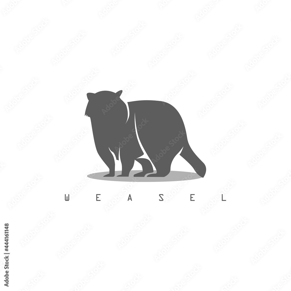 Fototapeta premium Little Weasel Logo Design Vector