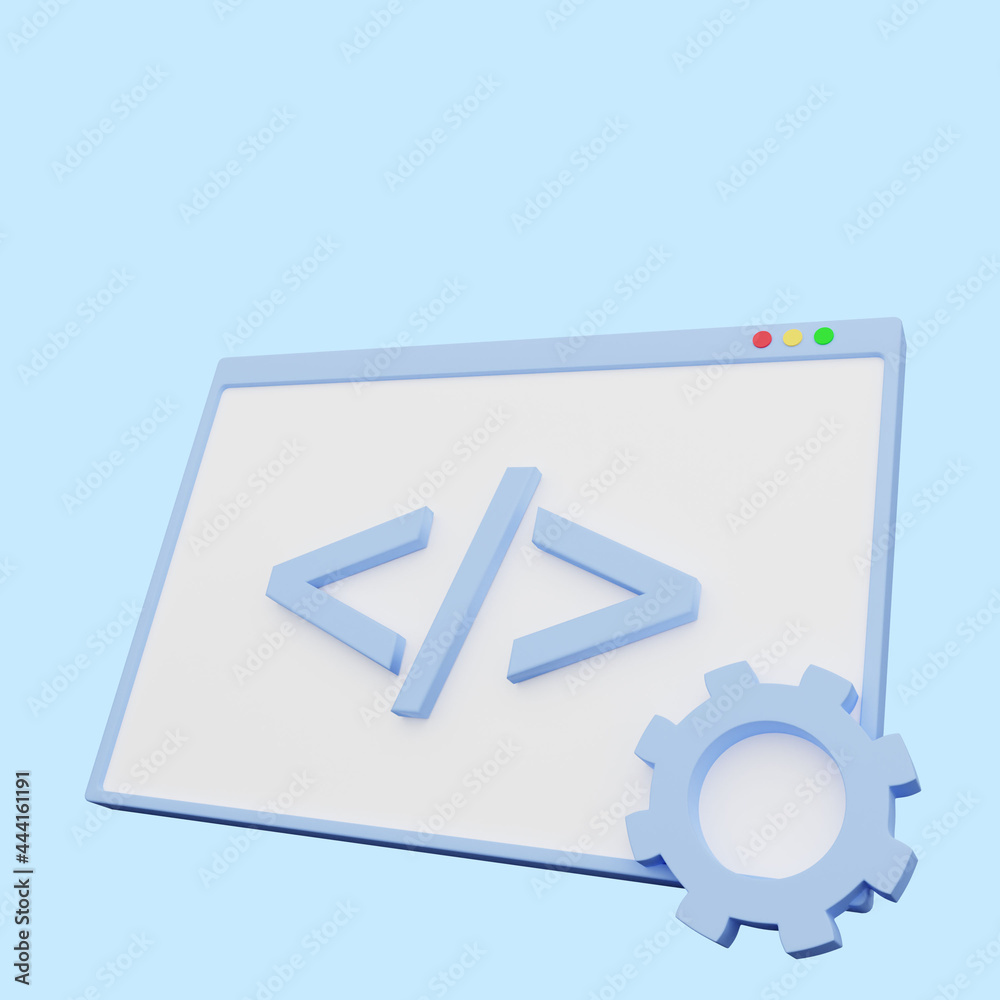 3d illustration of web illustration coding 3d illustration of web illustration coding