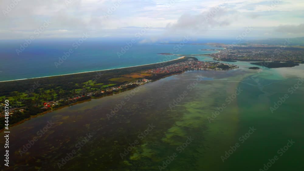 Pristine Water Of Lake Illawarra And Pacific Ocean At New South Wales, Australia. aerial
Pristine Water Of Lake Illawarra And Pacific Ocean At New South Wales, Australia. aerial