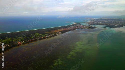 Wallpaper Mural Pristine Water Of Lake Illawarra And Pacific Ocean At New South Wales, Australia. aerial
 Torontodigital.ca