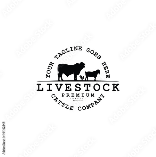 Farm Animal Logo Inspiration Flat Design, Vector Illustration Concept