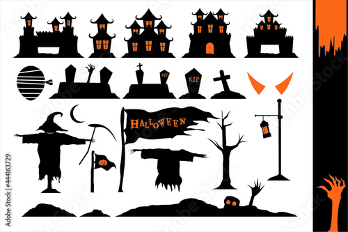 Happy Halloween. set of halloween clipart