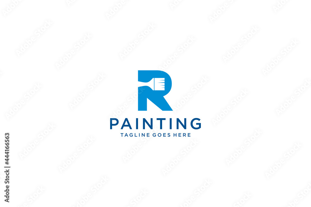 Letter R for paint logo, paint services logo, paint logo vector