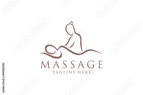 Body massage logo, Body Spa Centre icon, massage parlour, spa, relax, rejenuvate, essential oil, white background, vector illustration