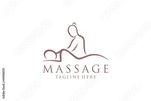Body massage logo, Body Spa Centre icon, massage parlour, spa, relax, rejenuvate, essential oil, white background, vector illustration