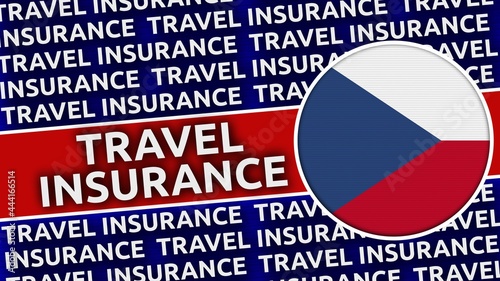 Free Download Czech Republic Circular Flag with Travel Insurance Titles - 3D Illustration - GFXLoad
