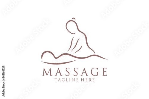 Body massage logo, Body Spa Centre icon, massage parlour, spa, relax, rejenuvate, essential oil, white background, vector illustration