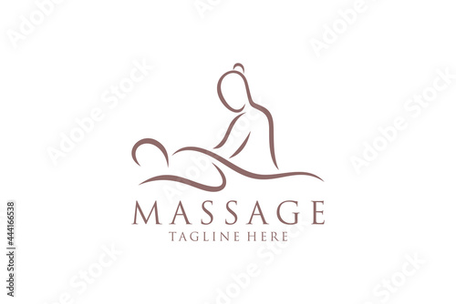 Body massage logo, Body Spa Centre icon, massage parlour, spa, relax, rejenuvate, essential oil, white background, vector illustration