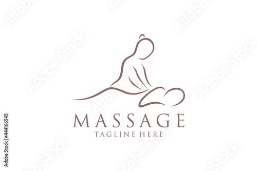 Body massage logo, Body Spa Centre icon, massage parlour, spa, relax, rejenuvate, essential oil, white background, vector illustration