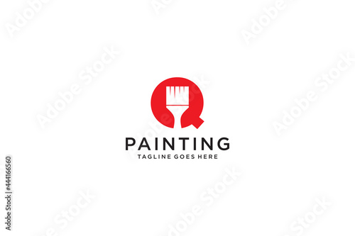 Letter Q for paint logo  paint services logo  paint logo vector