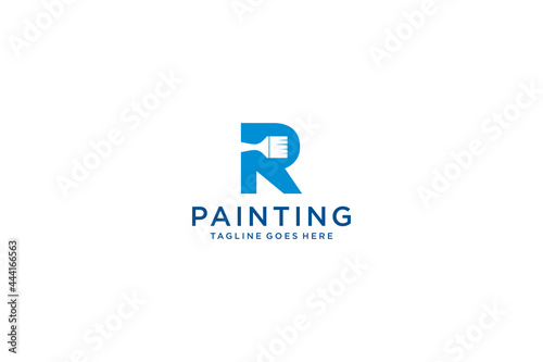 Letter R for paint logo, paint services logo, paint logo vector