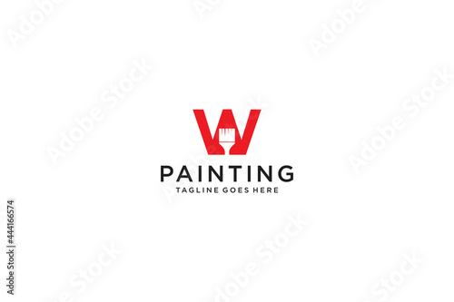 Letter W for paint logo, paint services logo, paint logo vector