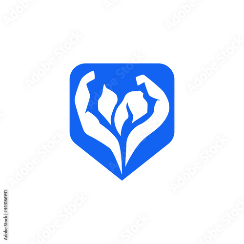 logo or symbol of a man and woman raising their arm muscles, a logo that is suitable for the gym or about strength and also health vitamin supplements.