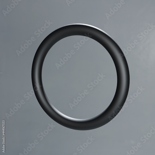 Side view,O-ring made of Viton, Suitable for use with oil, fuel, petroleum, grease, hydraulic oil.Top view,Heat resistant, temperature between -26°c to 232°c.Illustration,3d rendering,engineering. photo