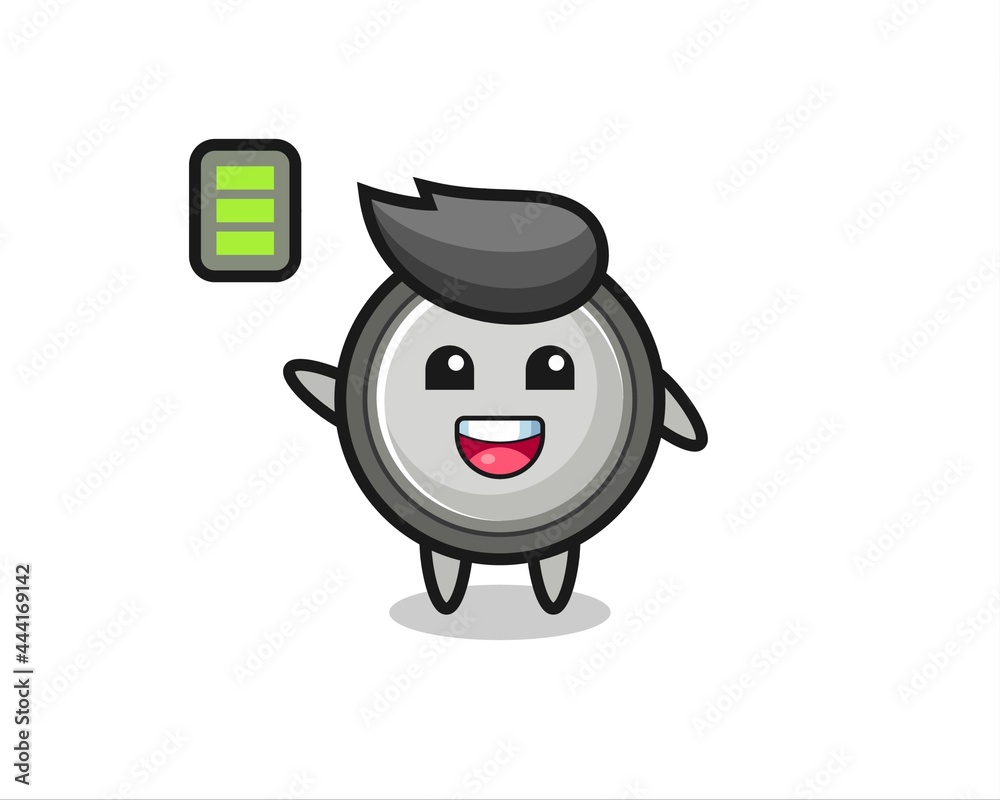 button cell mascot character with energetic gesture button cell mascot character with energetic gesture