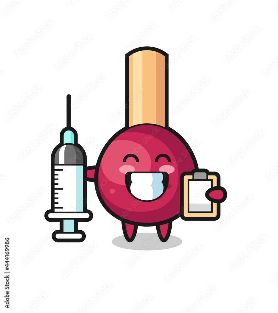 Mascot Illustration of matches as a doctor Mascot Illustration of matches as a doctor
