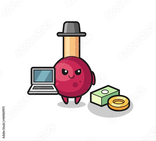 Mascot Illustration of matches as a hacker