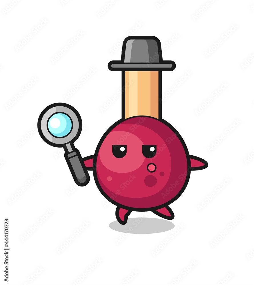 matches cartoon character searching with a magnifying glass