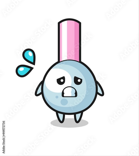 cotton bud mascot character with afraid gesture